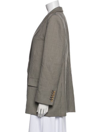 Nili Lotan Virgin Wool Houndstooth Print Blazer