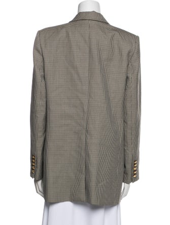Nili Lotan Virgin Wool Houndstooth Print Blazer