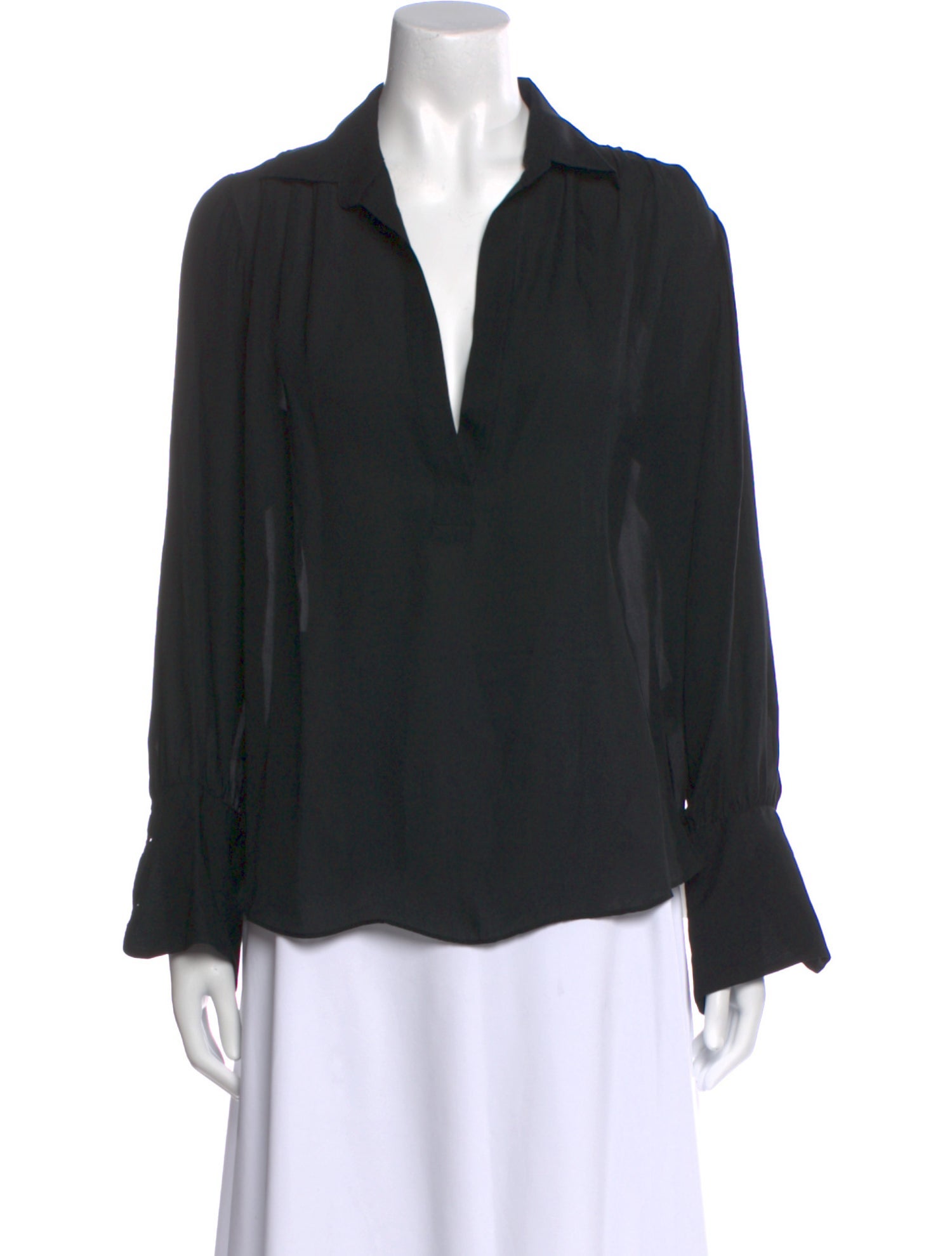 Nili Lotan Silk V-Neck Blouse