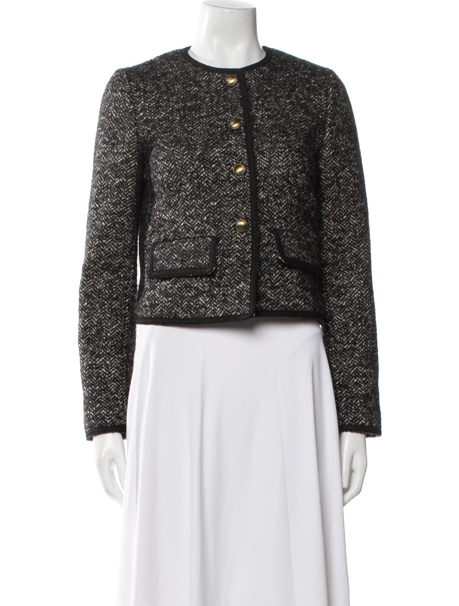 Nili Lotan Virgin Wool Tweed Pattern Evening Jacket
