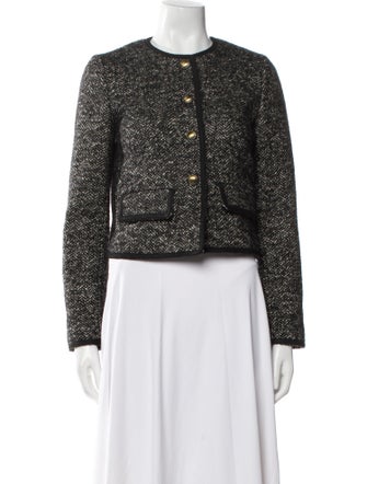 Nili Lotan Virgin Wool Tweed Pattern Evening Jacket