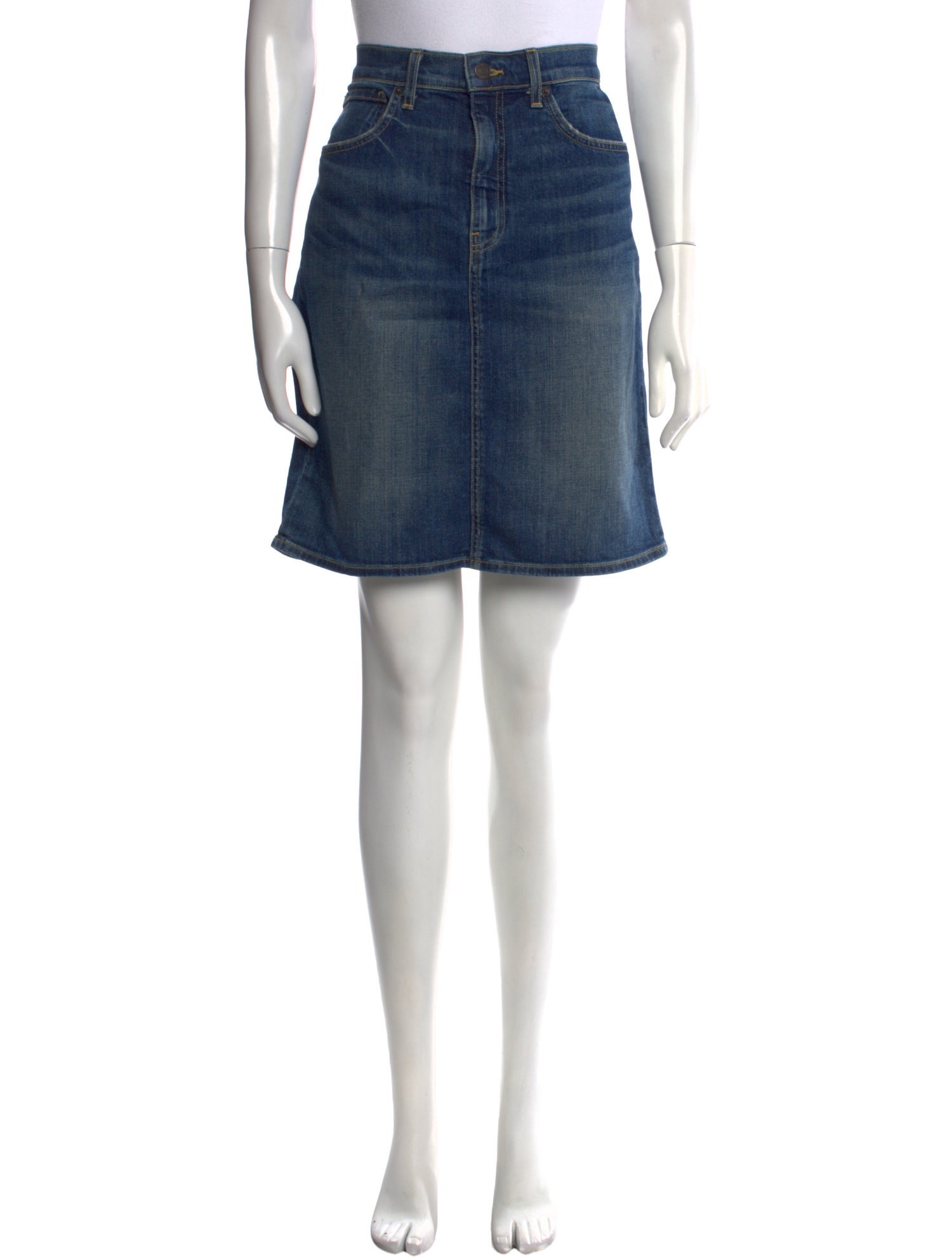 Nili Lotan Distressed Accents Knee-Length Skirt