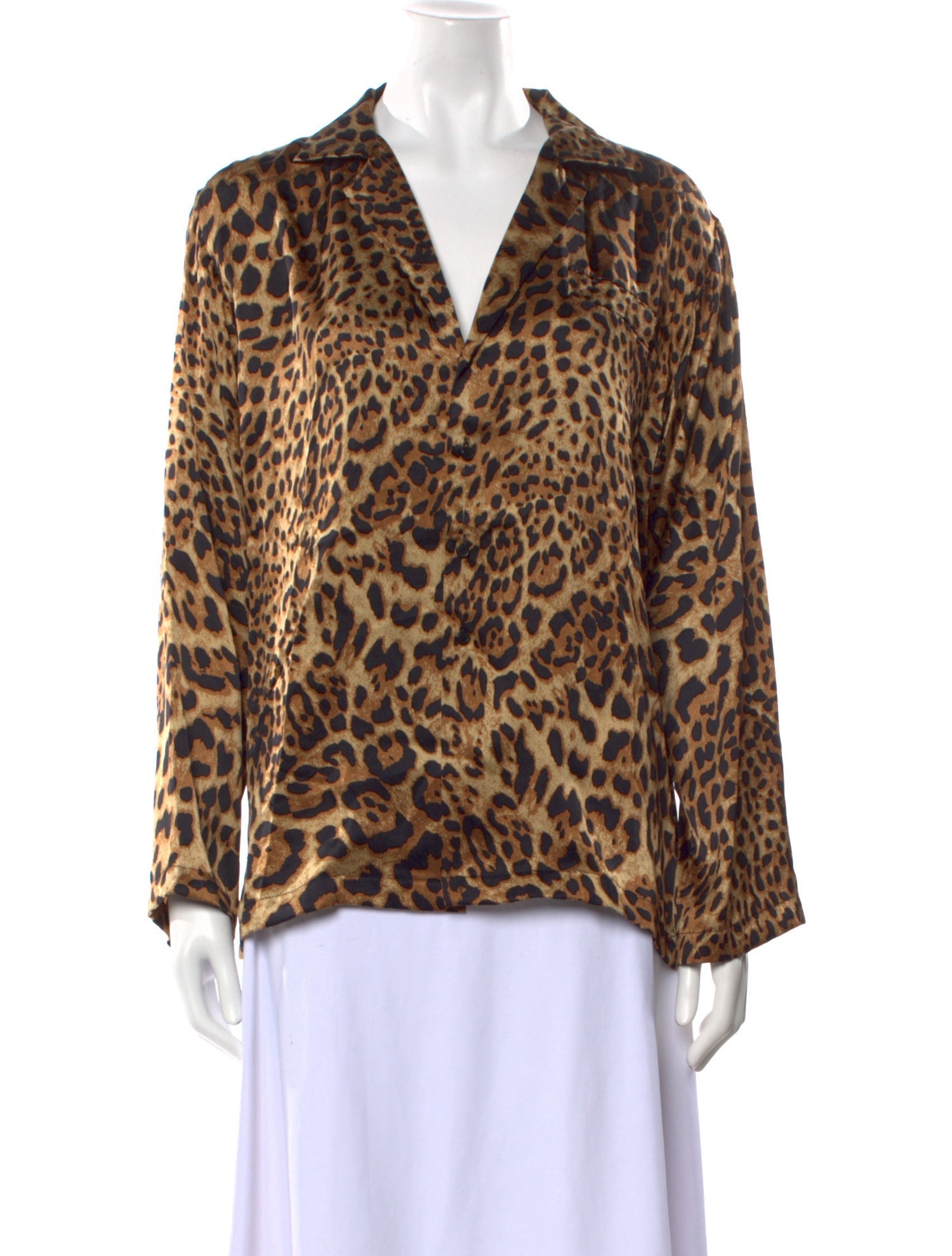 Nili Lotan Silk Animal Print Blouse