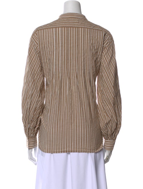 Nili Lotan Striped Long Sleeve Button-Up Top
