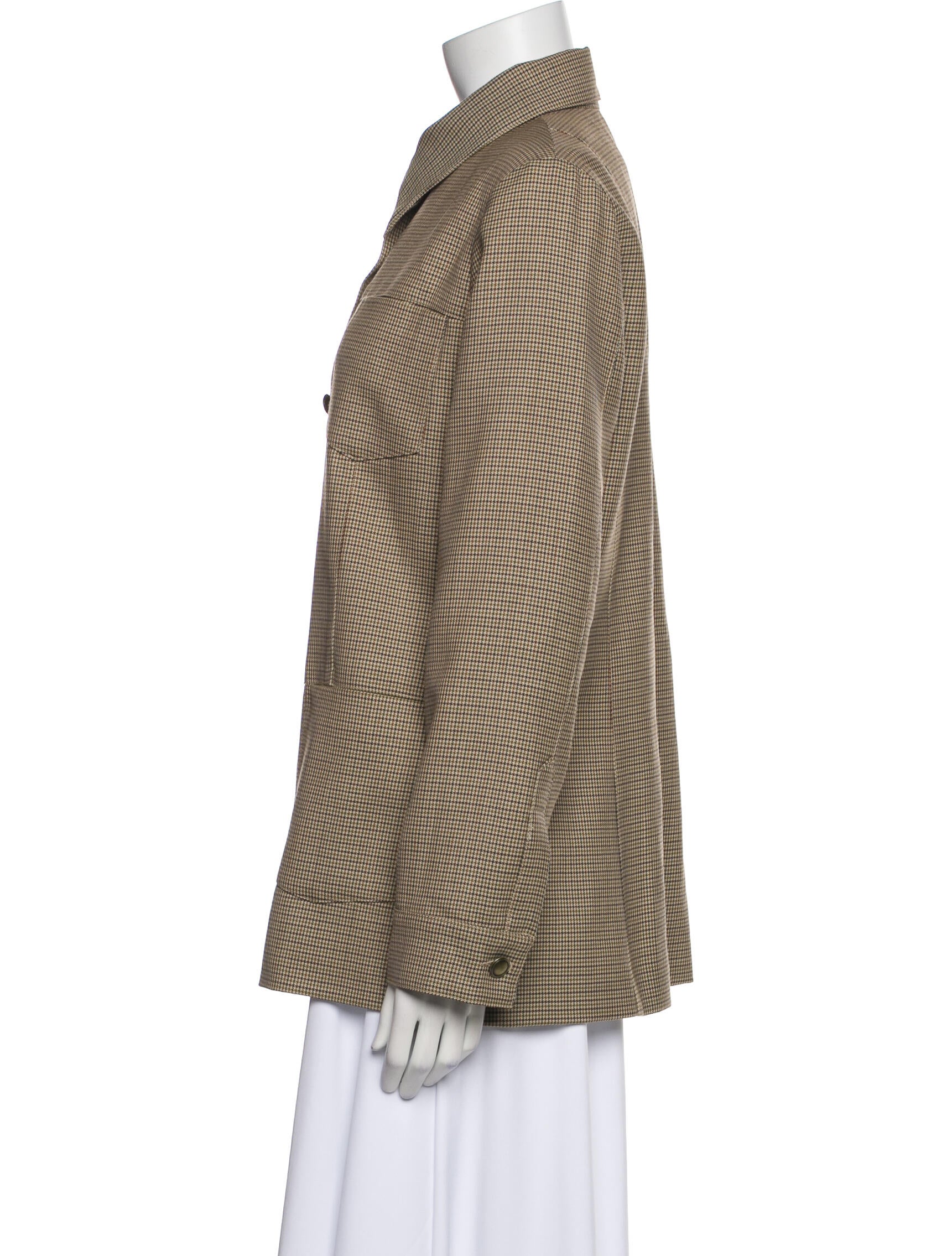 Nili Lotan Wool Plaid Print Blazer