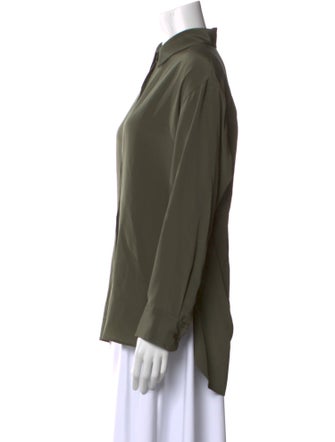 Nili Lotan Silk Long Sleeve Button-Up Top