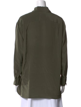 Nili Lotan Silk Long Sleeve Button-Up Top