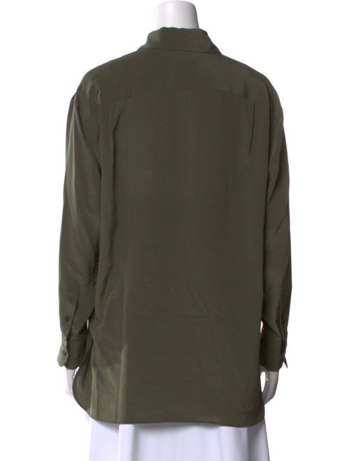 Nili Lotan Silk Long Sleeve Button-Up Top