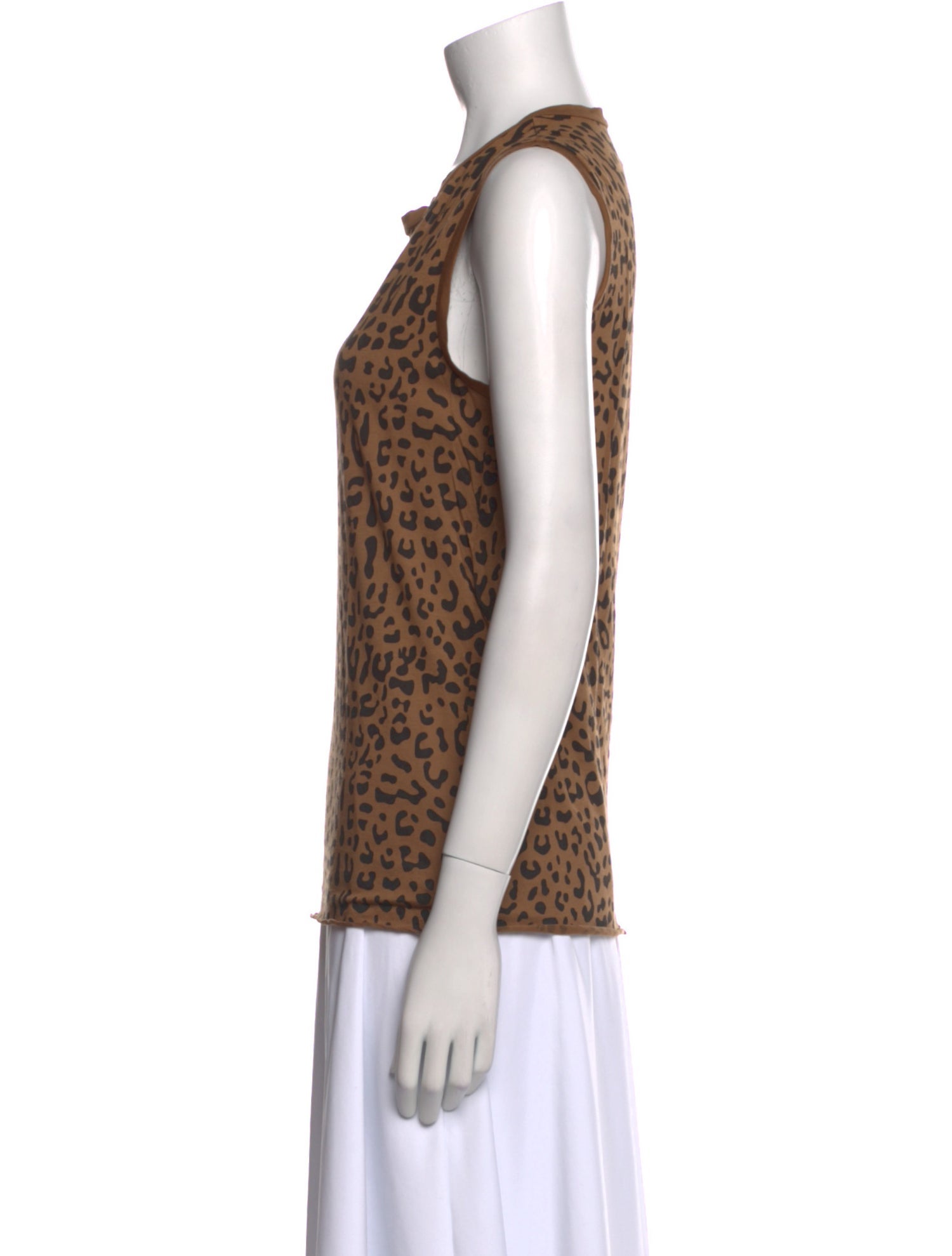 Nili Lotan Animal Print Crew Neck Top