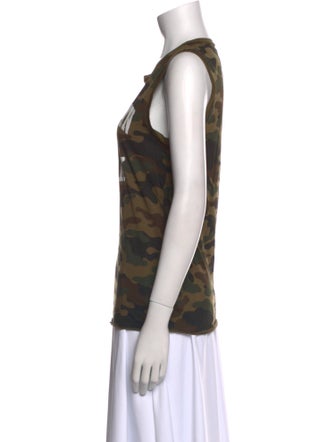 Nili Lotan Camouflage Print Crew Neck Top