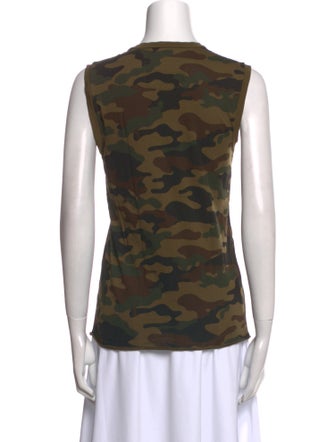 Nili Lotan Camouflage Print Crew Neck Top