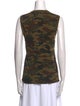 Nili Lotan Camouflage Print Crew Neck Top