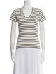 Nili Lotan Striped V-Neck T-Shirt
