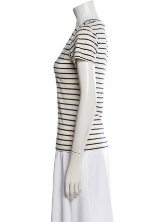 Nili Lotan Striped V-Neck T-Shirt