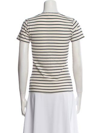 Nili Lotan Striped V-Neck T-Shirt