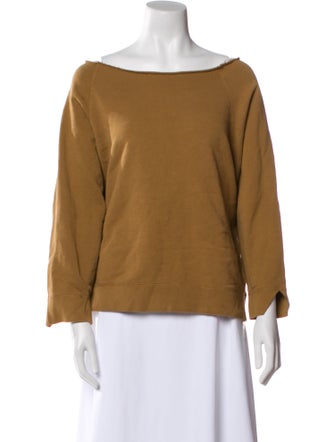 Nili Lotan Bateau Neckline Three-Quarter Sleeve Sweatshirt