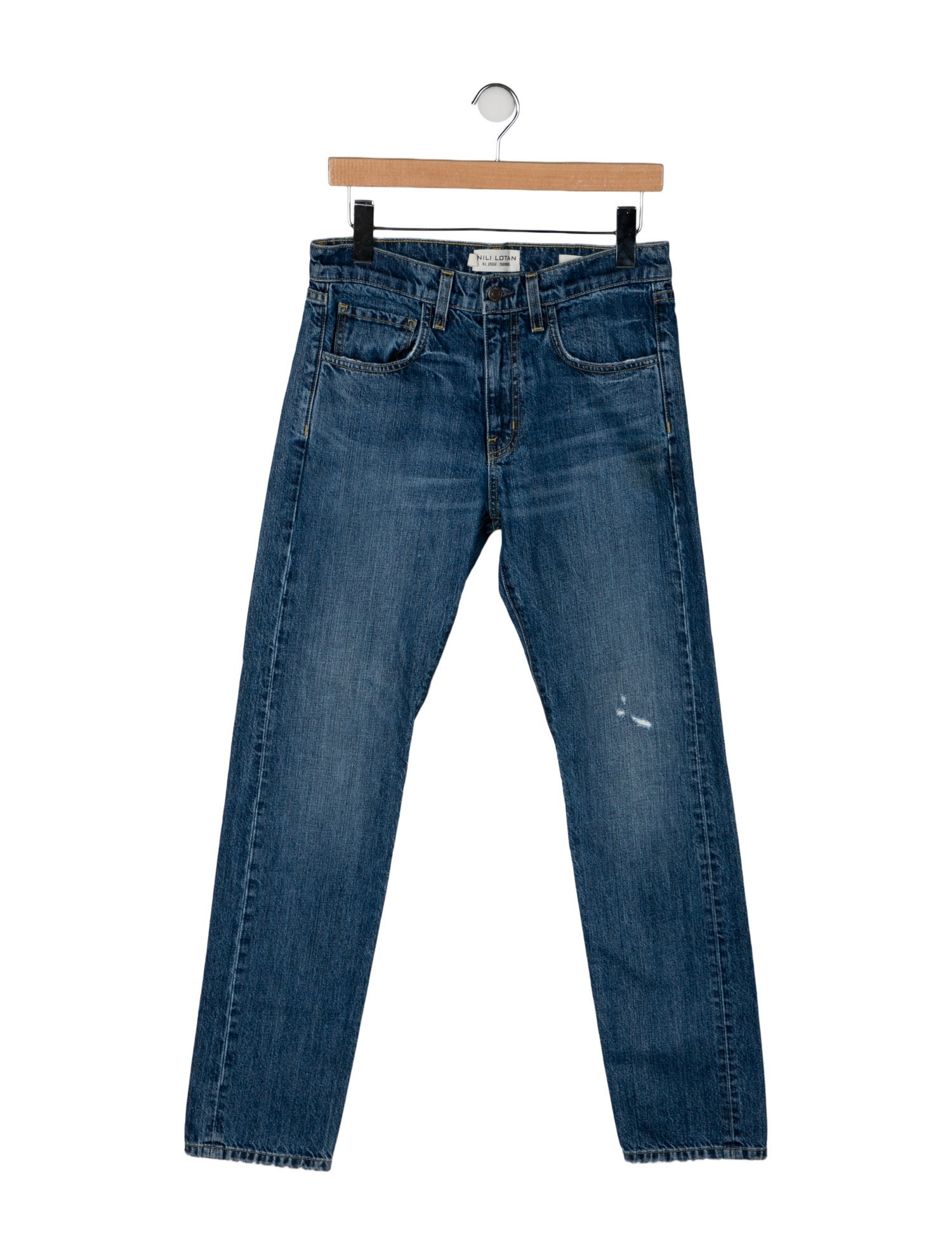 Nili Lotan Mid-Rise Straight Leg Jeans