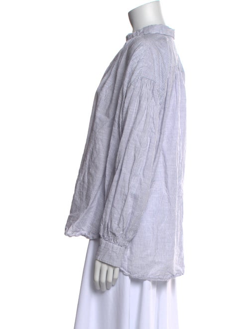 Nili Lotan Striped Long Sleeve Button-Up Top