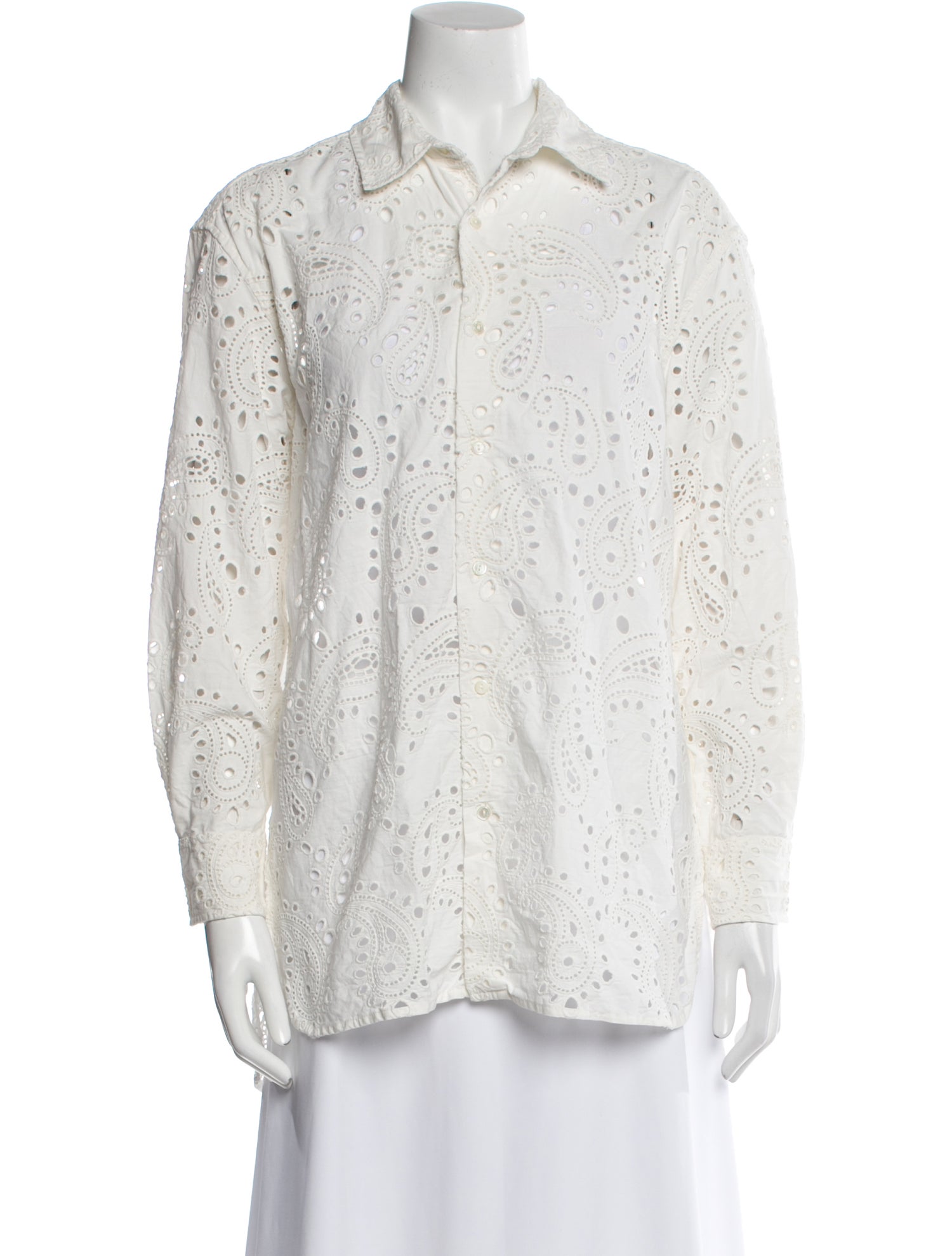 Nili Lotan Printed Long Sleeve Button-Up Top