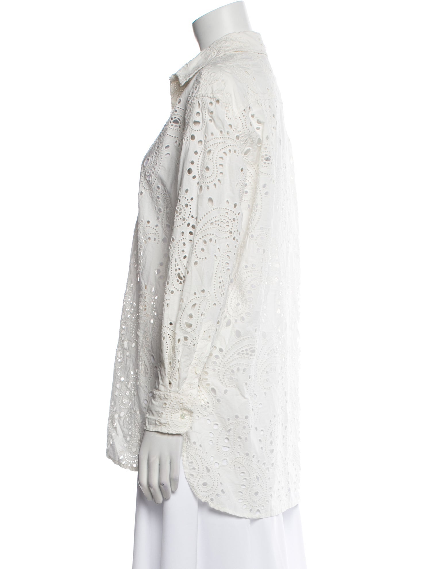 Nili Lotan Printed Long Sleeve Button-Up Top