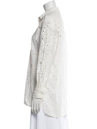 Nili Lotan Printed Long Sleeve Button-Up Top