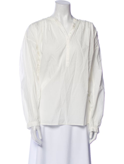 Nili Lotan V-Neck Long Sleeve Blouse