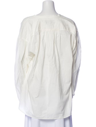 Nili Lotan V-Neck Long Sleeve Blouse