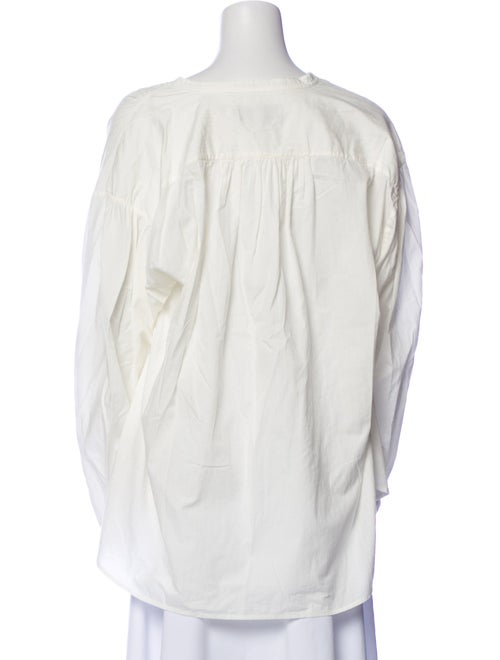 Nili Lotan V-Neck Long Sleeve Blouse