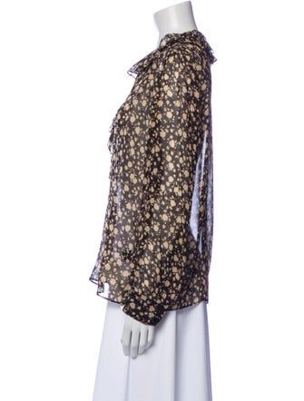 Nili Lotan Silk Floral Print Blouse