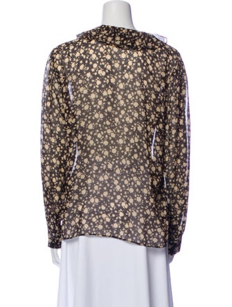 Nili Lotan Silk Floral Print Blouse