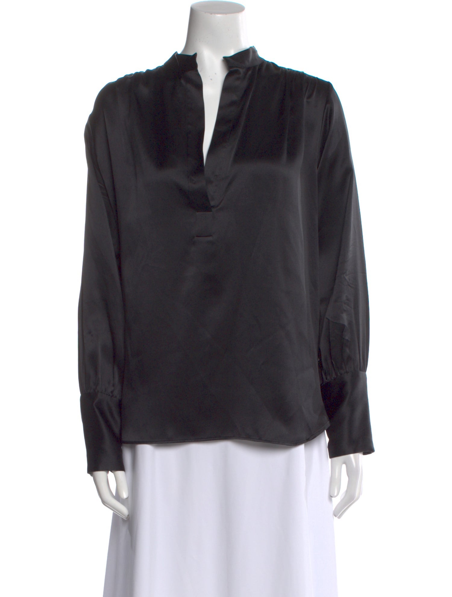 Nili Lotan Silk V-Neck Blouse