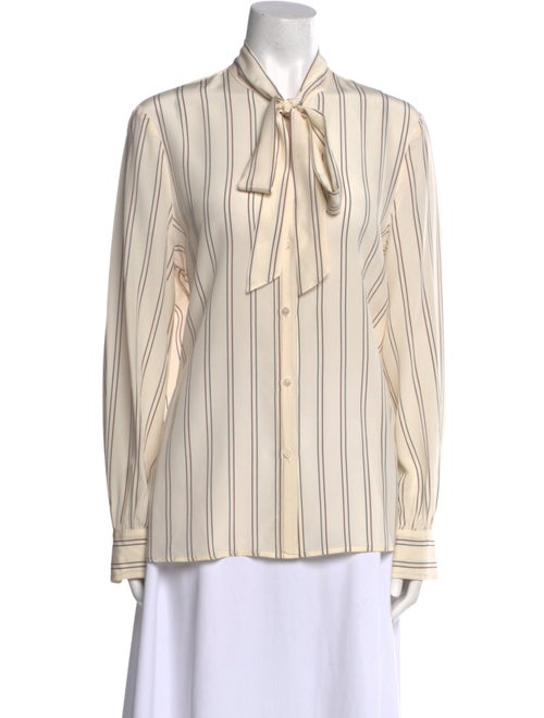 Nili Lotan Silk Striped Button-Up Top