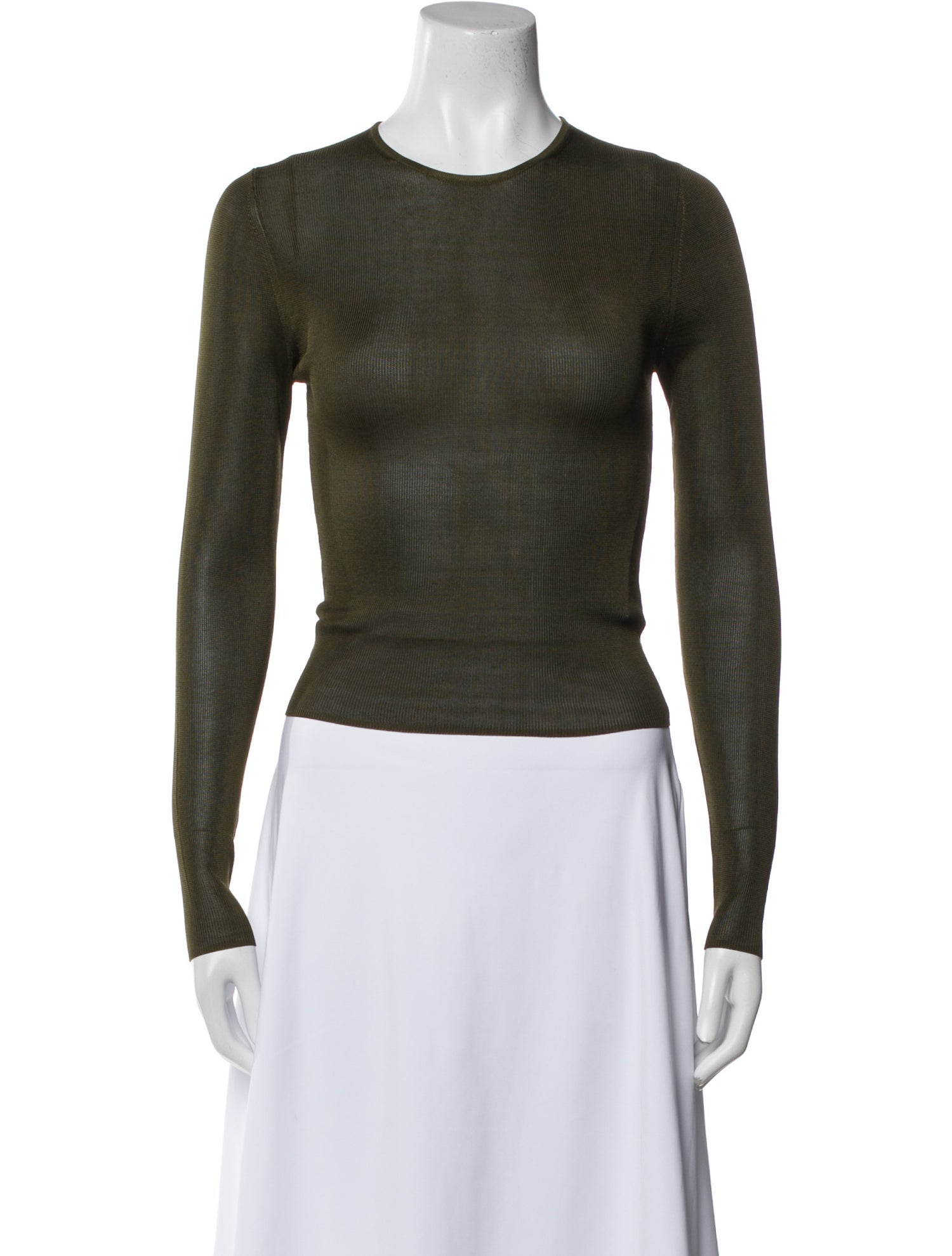 Nili Lotan Silk Crew Neck Crop Top