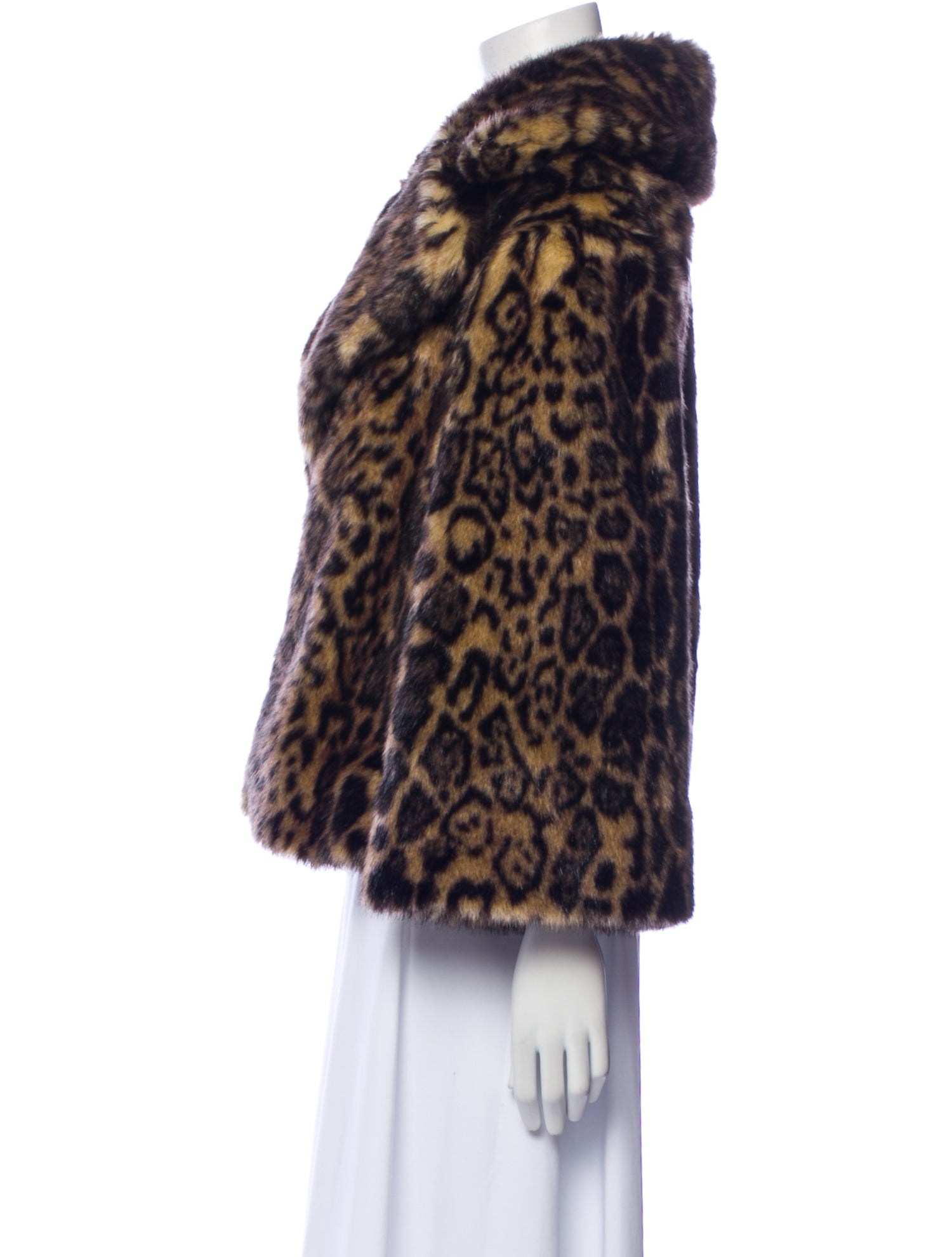 Nili Lotan Faux Fur Animal Print Faux Fur Jacket