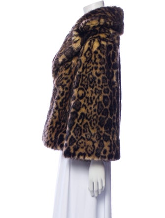 Nili Lotan Faux Fur Animal Print Faux Fur Jacket