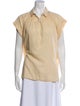 Nili Lotan Short Sleeve Button-Up Top