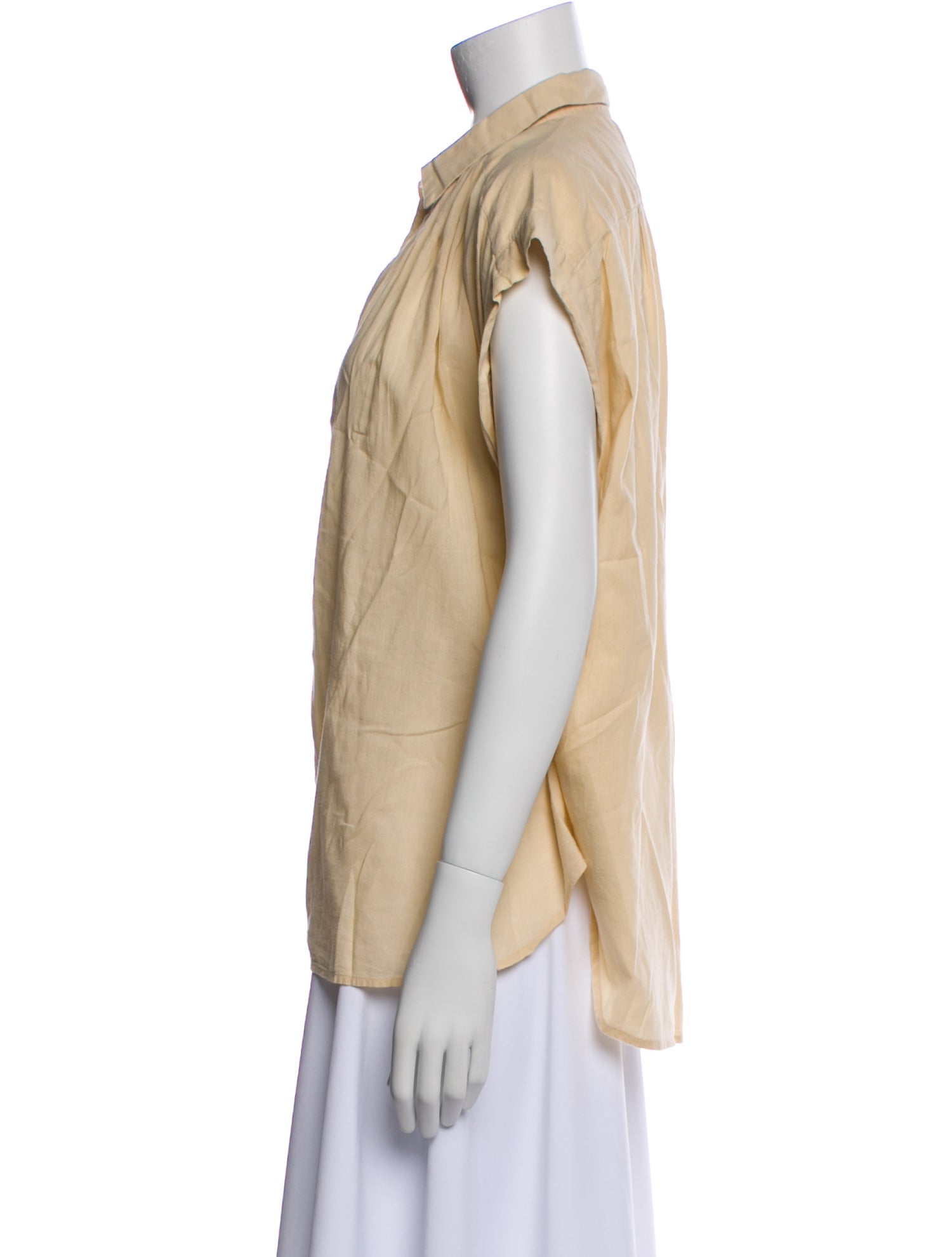 Nili Lotan Short Sleeve Button-Up Top