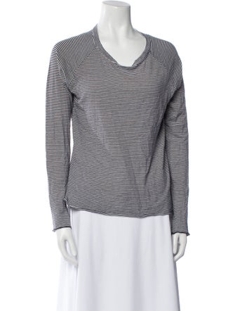 Nili Lotan Striped V-Neck Top