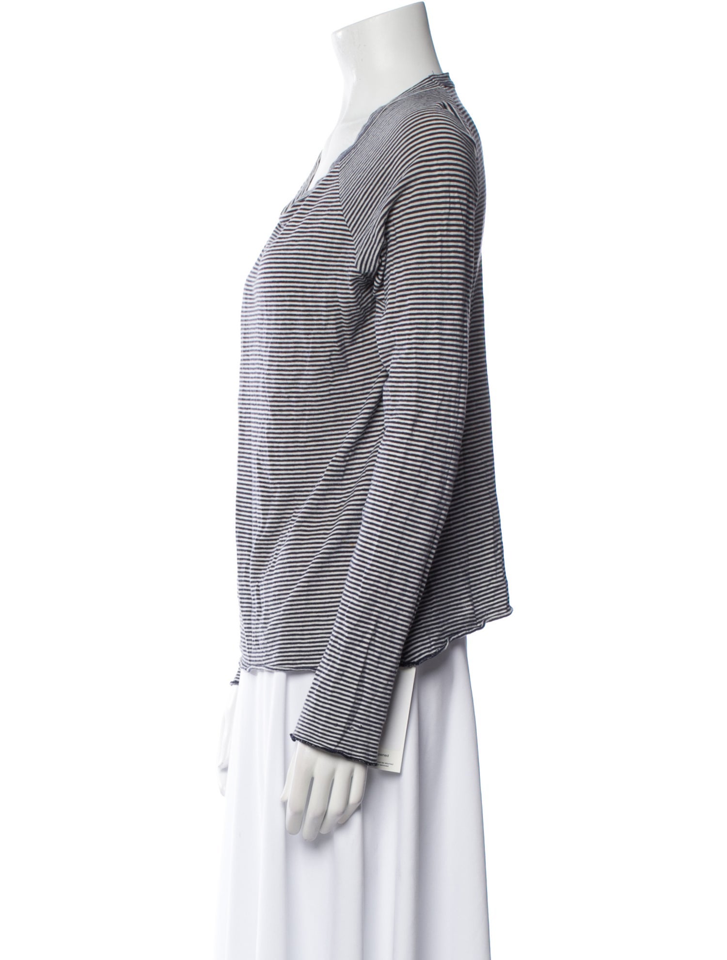 Nili Lotan Striped V-Neck Top