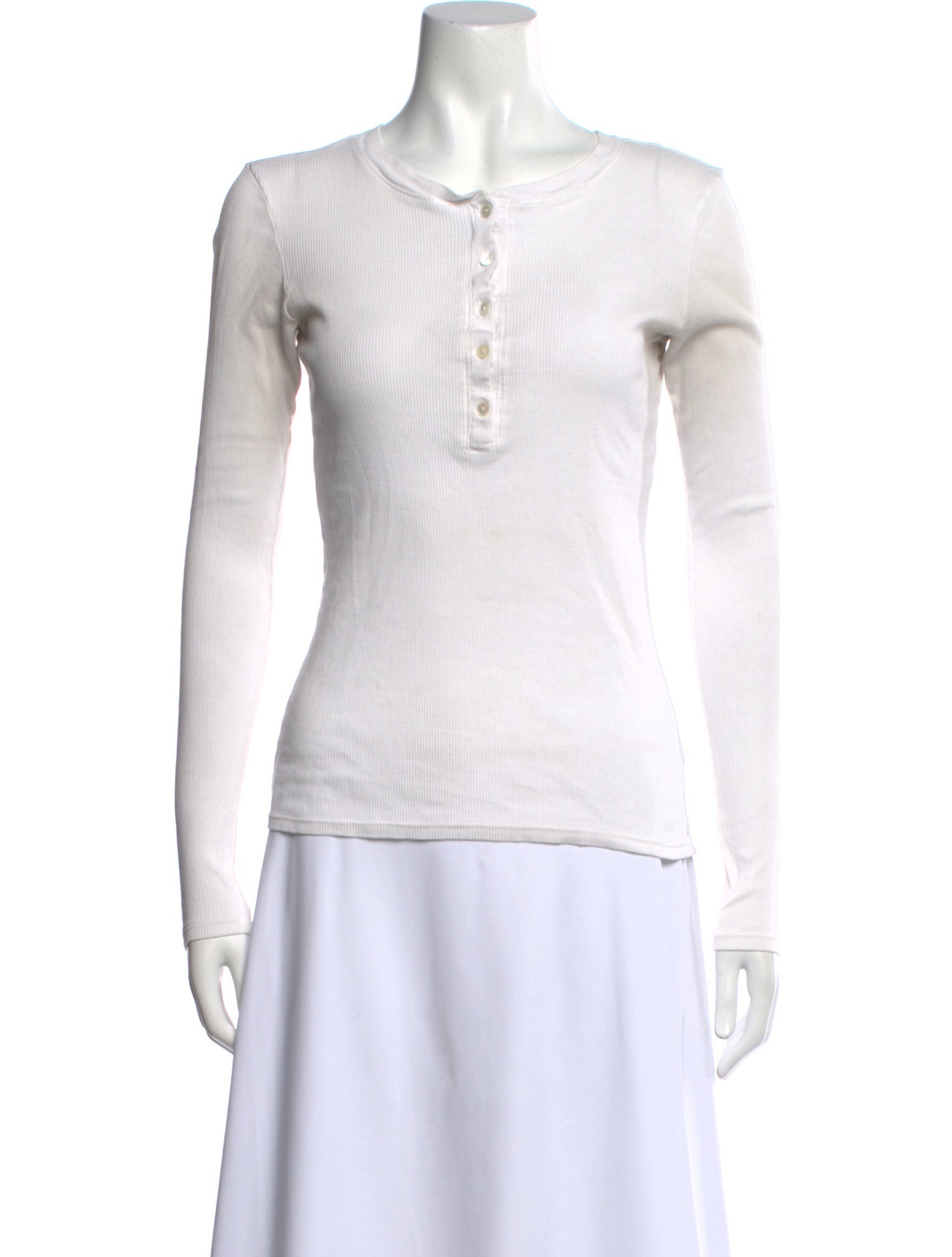 Nili Lotan V-Neck Long Sleeve Top