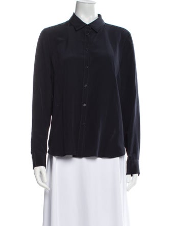 Nili Lotan Silk Long Sleeve Button-Up Top