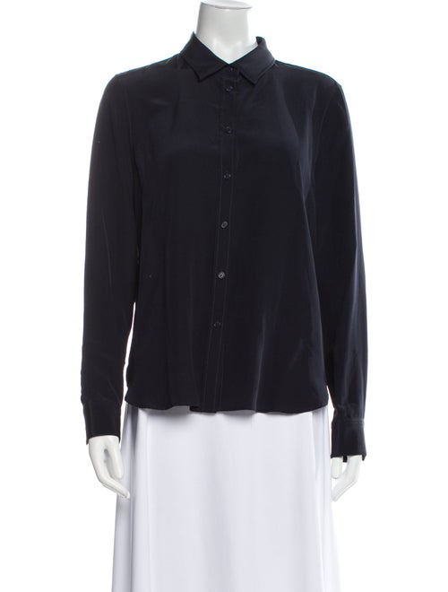 Nili Lotan Silk Long Sleeve Button-Up Top