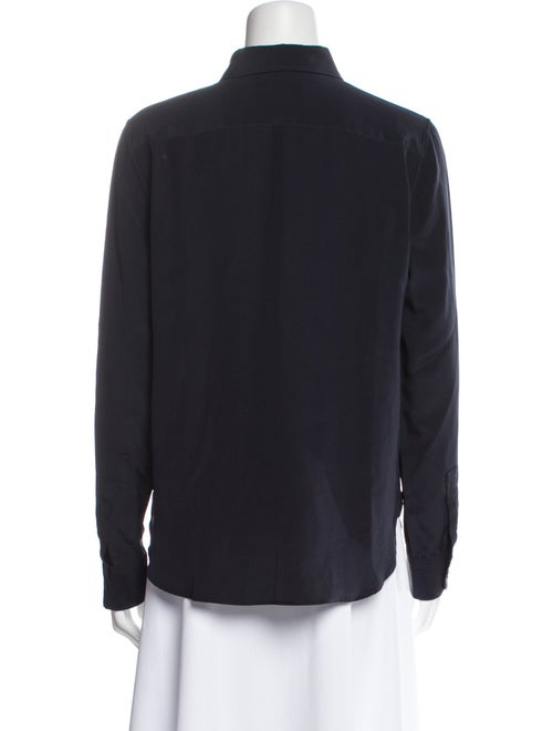 Nili Lotan Silk Long Sleeve Button-Up Top