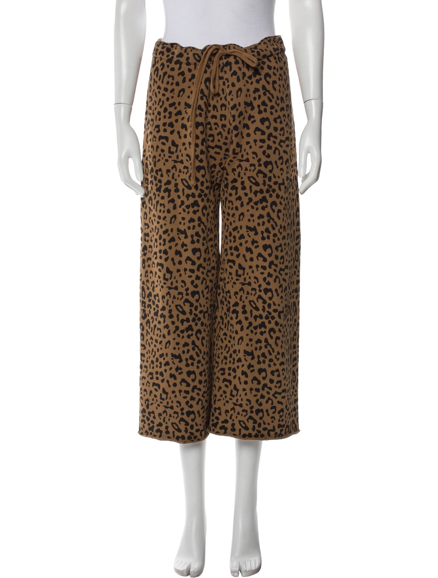 Nili Lotan Printed Raw-Edge Trim Sweatpants