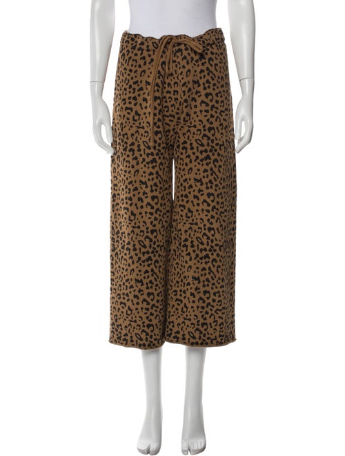 Nili Lotan Printed Raw-Edge Trim Sweatpants