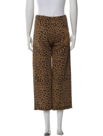 Nili Lotan Printed Raw-Edge Trim Sweatpants