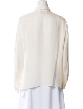 Nili Lotan Silk Long Sleeve Button-Up Top