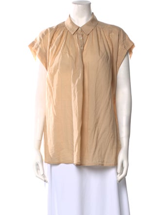 Nili Lotan Short Sleeve Button-Up Top