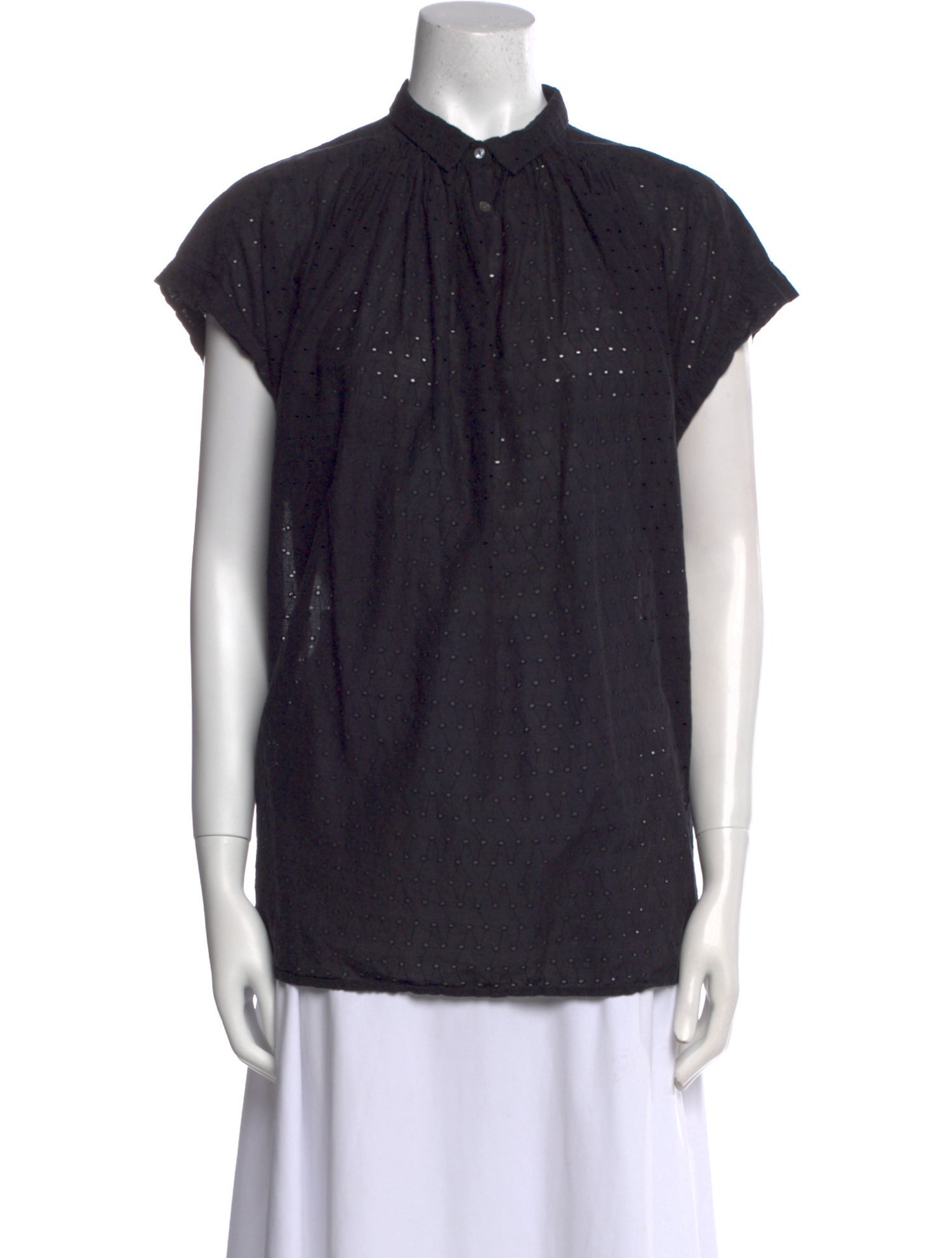 Nili Lotan Mock Neck Short Sleeve Polo