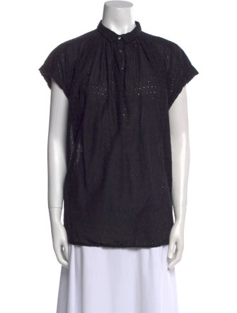 Nili Lotan Mock Neck Short Sleeve Polo